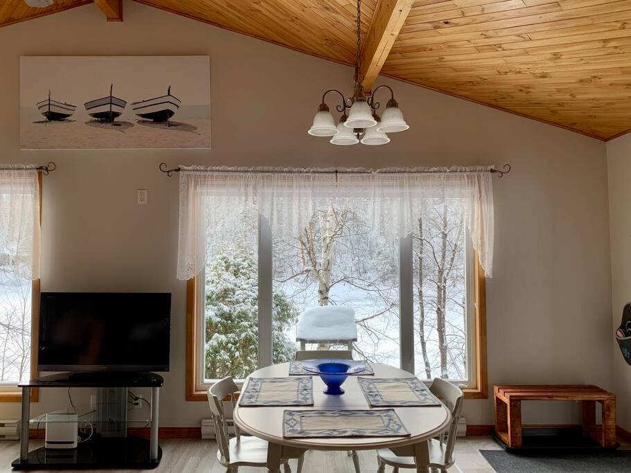 Le Chalet Bleu, Aux Pieds Des Monts-Valin Saint-David-de-Falardeau エクステリア 写真