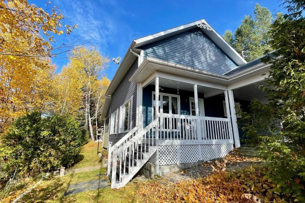 Le Chalet Bleu, Aux Pieds Des Monts-Valin Saint-David-de-Falardeau エクステリア 写真