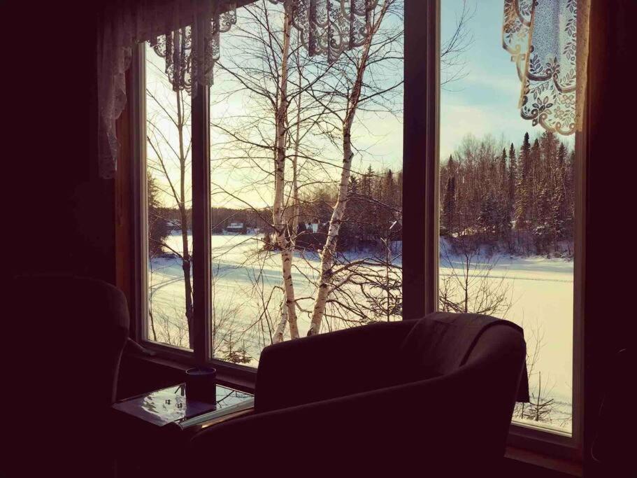 Le Chalet Bleu, Aux Pieds Des Monts-Valin Saint-David-de-Falardeau エクステリア 写真